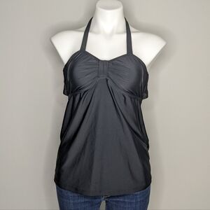 ✨3/$15 Maternal America black tankini swim top M